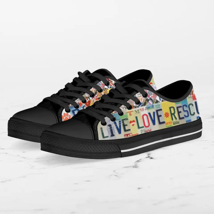 Custom Dog Dad Sneakers - Gift Idea For Dog Mom/ Dog Dad/ Dog Lover - Live Love Rescue