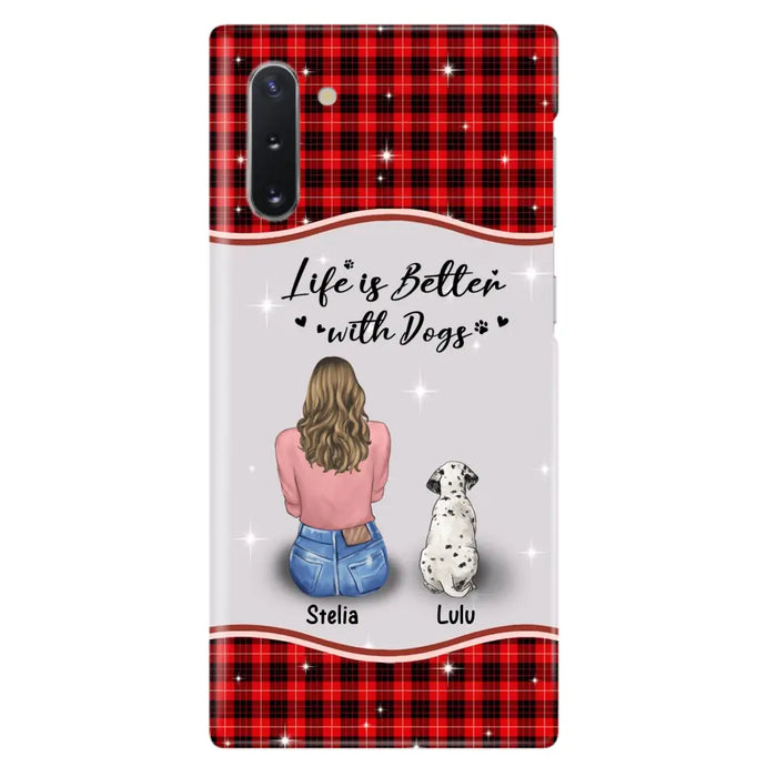 Personalized Dog Mom Phone Case - Upto 5 Dogs -Gift Idea For Dog Owners - Life Is Better With Dogs - Case For iPhone/Samsung