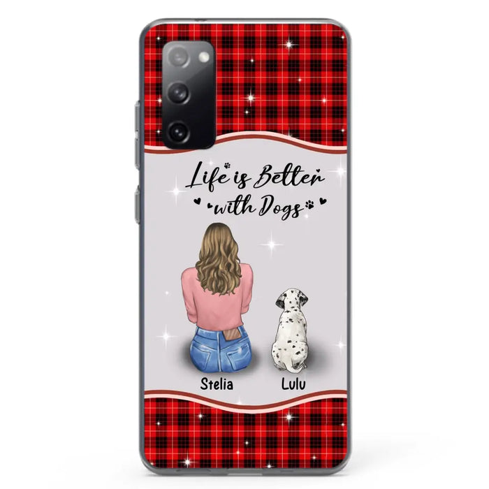 Personalized Dog Mom Phone Case - Upto 5 Dogs -Gift Idea For Dog Owners - Life Is Better With Dogs - Case For iPhone/Samsung