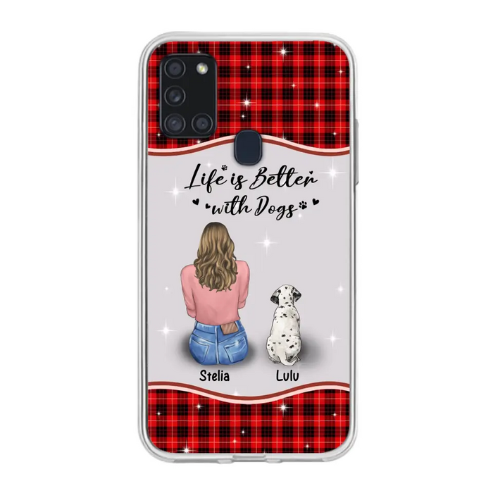 Personalized Dog Mom Phone Case - Upto 5 Dogs -Gift Idea For Dog Owners - Life Is Better With Dogs - Case For iPhone/Samsung