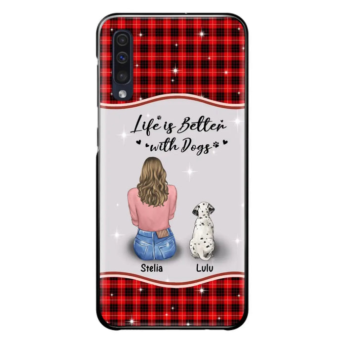 Personalized Dog Mom Phone Case - Upto 5 Dogs -Gift Idea For Dog Owners - Life Is Better With Dogs - Case For iPhone/Samsung