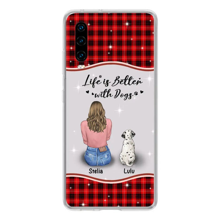 Personalized Dog Mom Phone Case - Upto 5 Dogs -Gift Idea For Dog Owners - Life Is Better With Dogs - Case For Oppo/Xiaomi/Huawei