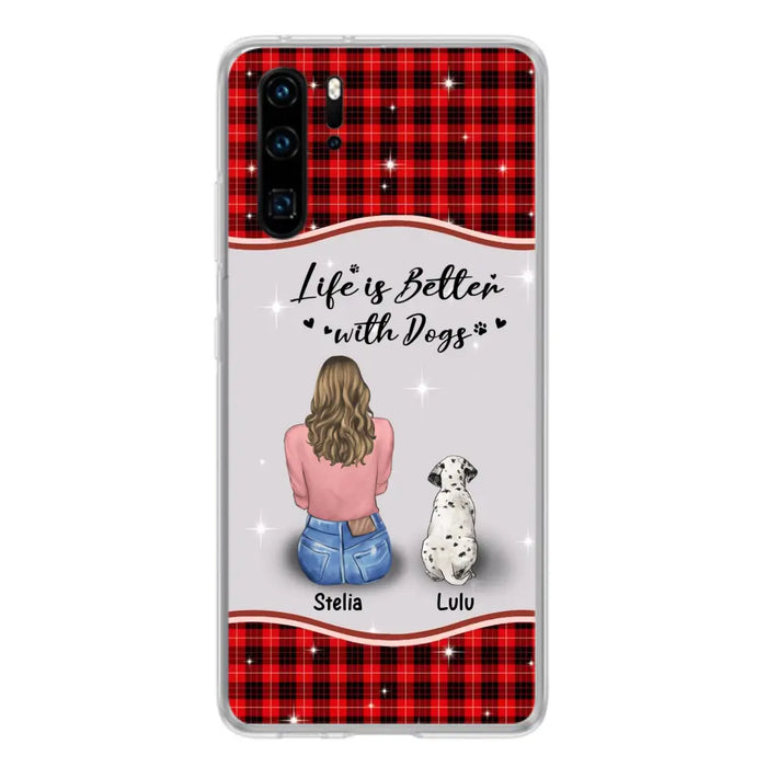 Personalized Dog Mom Phone Case - Upto 5 Dogs -Gift Idea For Dog Owners - Life Is Better With Dogs - Case For Oppo/Xiaomi/Huawei