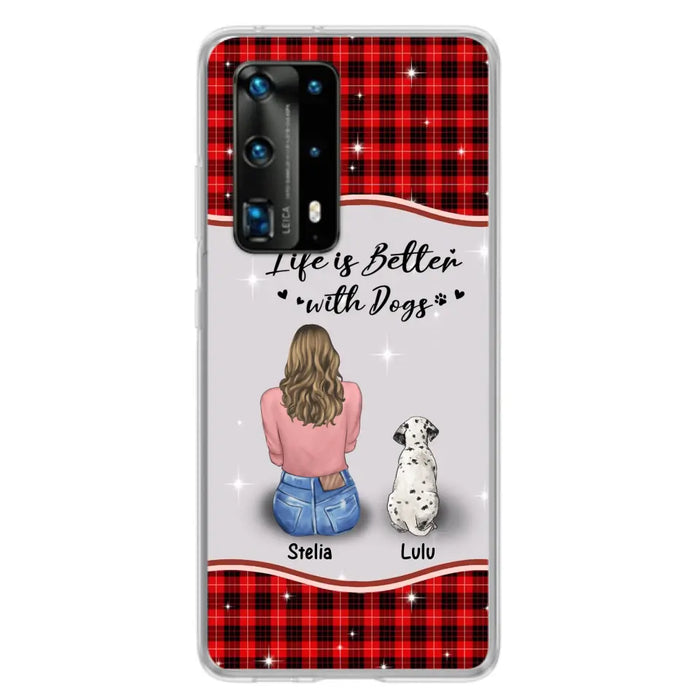 Personalized Dog Mom Phone Case - Upto 5 Dogs -Gift Idea For Dog Owners - Life Is Better With Dogs - Case For Oppo/Xiaomi/Huawei