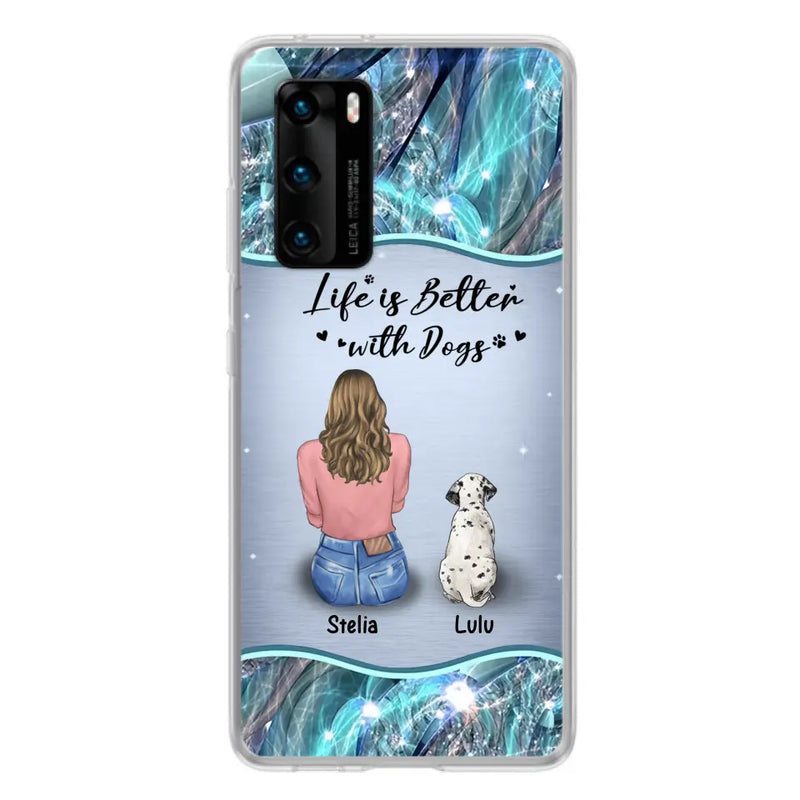 Personalized Dog Mom Phone Case - Up to 4 Dogs -Gift Idea For Dog Owners - Life Is Better With Dogs - Case For Oppo/Xiaomi/Huawei