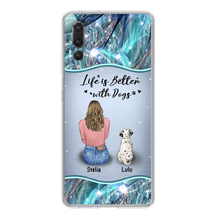 Personalized Dog Mom Phone Case - Upto 4 Dogs -Gift Idea For Dog Owners - Life Is Better With Dogs - Case For Oppo/Xiaomi/Huawei