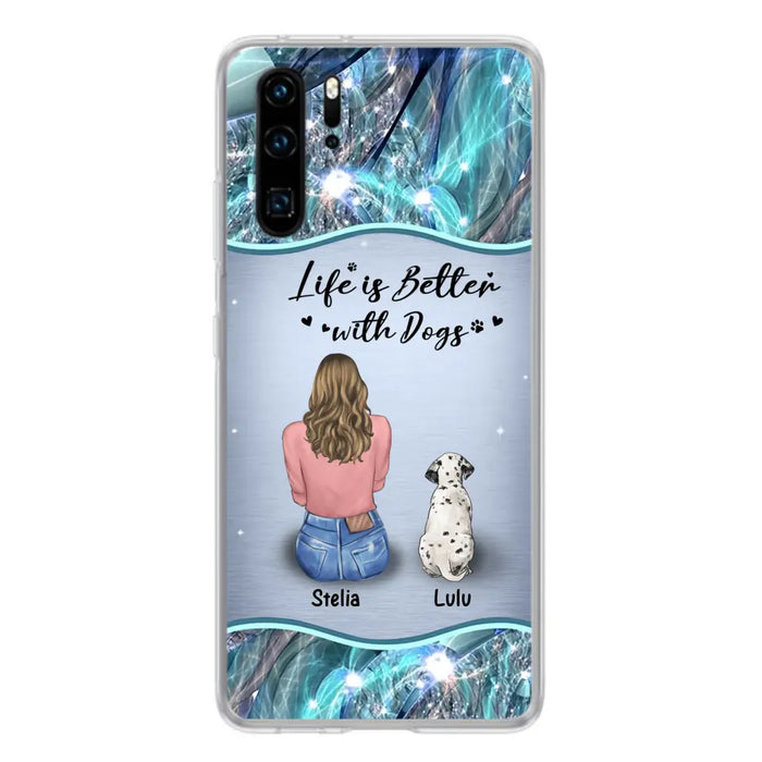 Personalized Dog Mom Phone Case - Upto 4 Dogs -Gift Idea For Dog Owners - Life Is Better With Dogs - Case For Oppo/Xiaomi/Huawei