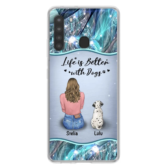 Personalized Dog Mom Phone Case - Upto 4 Dogs -Gift Idea For Dog Owners - Life Is Better With Dogs - Case For iPhone/Samsung