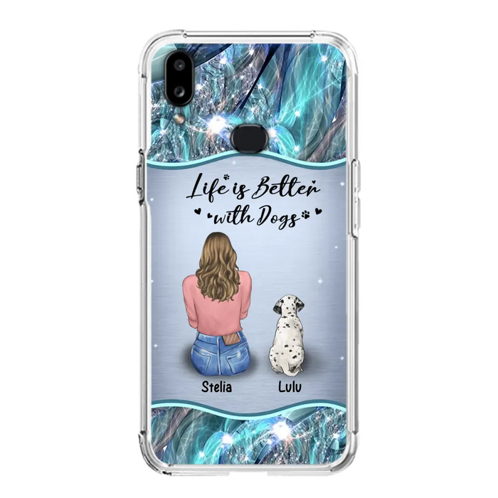 Personalized Dog Mom Phone Case - Upto 4 Dogs -Gift Idea For Dog Owners - Life Is Better With Dogs - Case For iPhone/Samsung