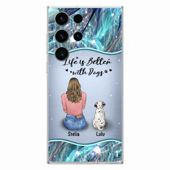 Personalized Dog Mom Phone Case - Upto 4 Dogs -Gift Idea For Dog Owners - Life Is Better With Dogs - Case For iPhone/Samsung