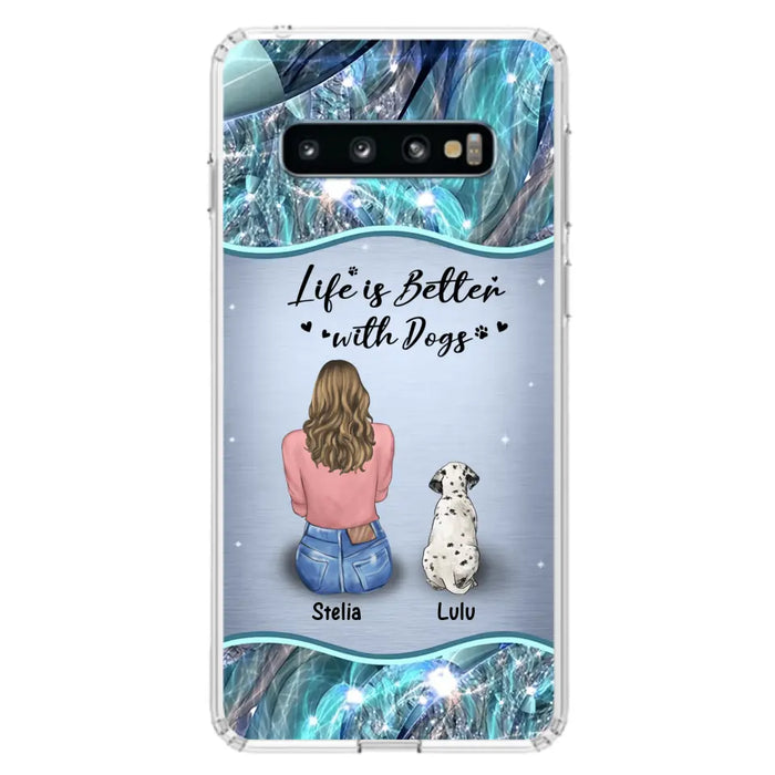 Personalized Dog Mom Phone Case - Upto 4 Dogs -Gift Idea For Dog Owners - Life Is Better With Dogs - Case For iPhone/Samsung