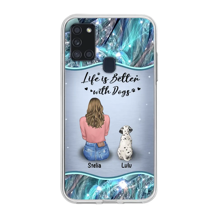 Personalized Dog Mom Phone Case - Upto 4 Dogs -Gift Idea For Dog Owners - Life Is Better With Dogs - Case For iPhone/Samsung