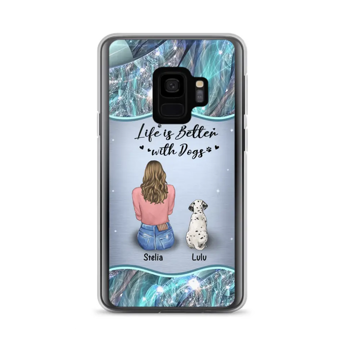 Personalized Dog Mom Phone Case - Upto 4 Dogs -Gift Idea For Dog Owners - Life Is Better With Dogs - Case For iPhone/Samsung