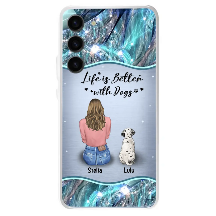 Personalized Dog Mom Phone Case - Upto 4 Dogs -Gift Idea For Dog Owners - Life Is Better With Dogs - Case For iPhone/Samsung