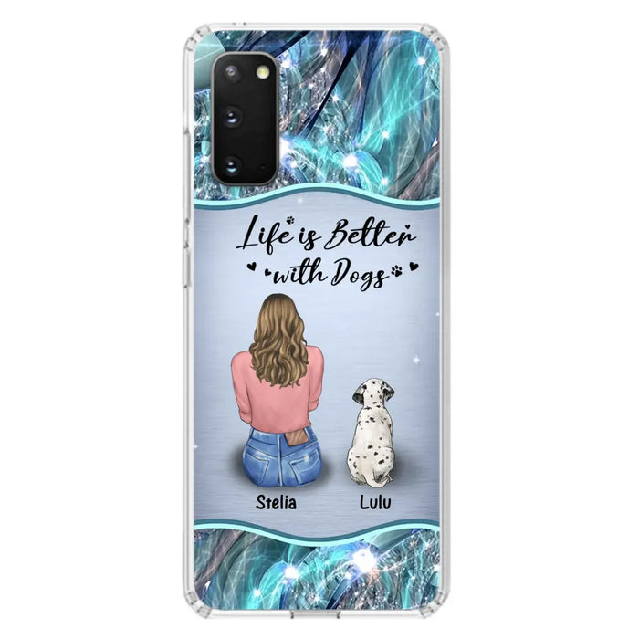 Personalized Dog Mom Phone Case - Upto 4 Dogs -Gift Idea For Dog Owners - Life Is Better With Dogs - Case For iPhone/Samsung