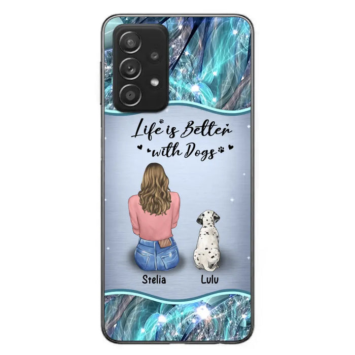 Personalized Dog Mom Phone Case - Upto 4 Dogs -Gift Idea For Dog Owners - Life Is Better With Dogs - Case For iPhone/Samsung