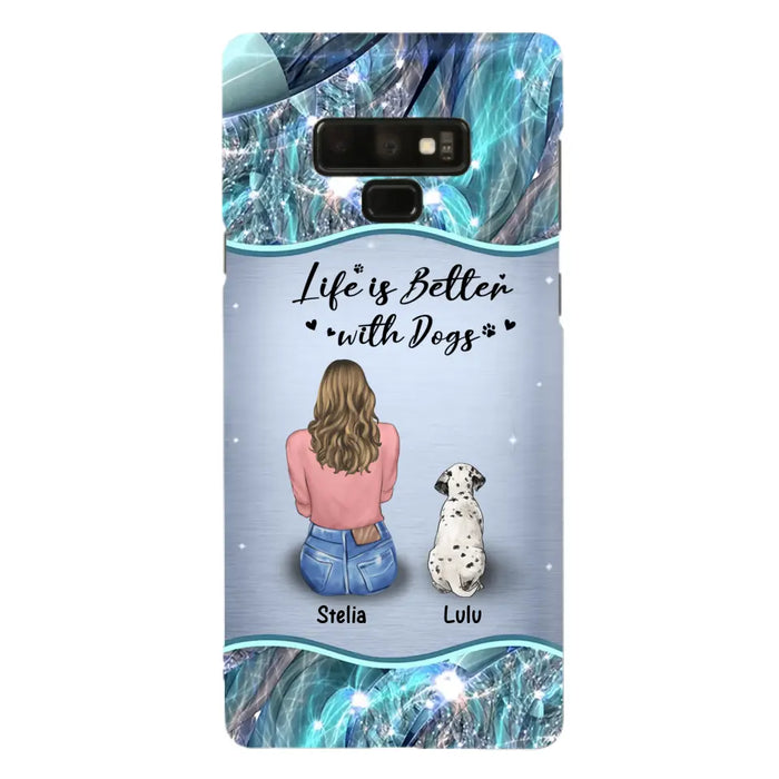 Personalized Dog Mom Phone Case - Upto 4 Dogs -Gift Idea For Dog Owners - Life Is Better With Dogs - Case For iPhone/Samsung