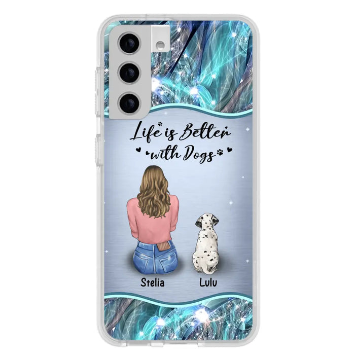 Personalized Dog Mom Phone Case - Upto 4 Dogs -Gift Idea For Dog Owners - Life Is Better With Dogs - Case For iPhone/Samsung