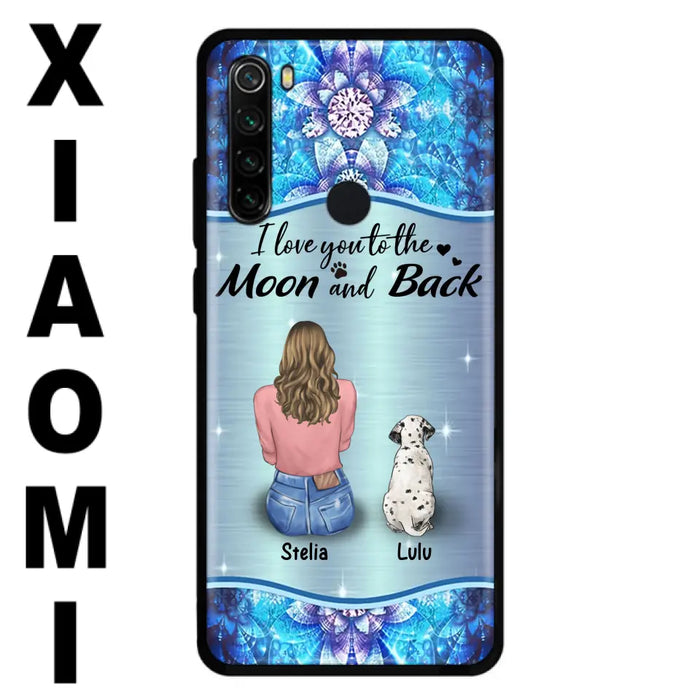 Personalized Dog Mom Phone Case - Upto 4 Dogs -Gift Idea For Dog Owners - I Love You To The Moon And Back - Case For Oppo/Xiaomi/Huawei