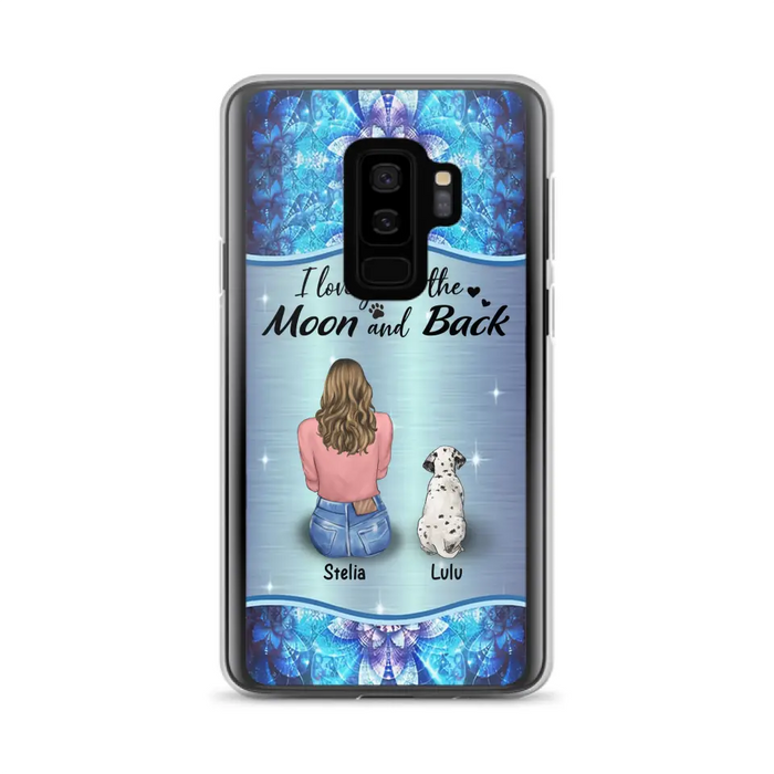 Personalized Dog Mom Phone Case - Upto 4 Dogs -Gift Idea For Dog Owners - I Love You To The Moon And Back - Case For iPhone/Samsung