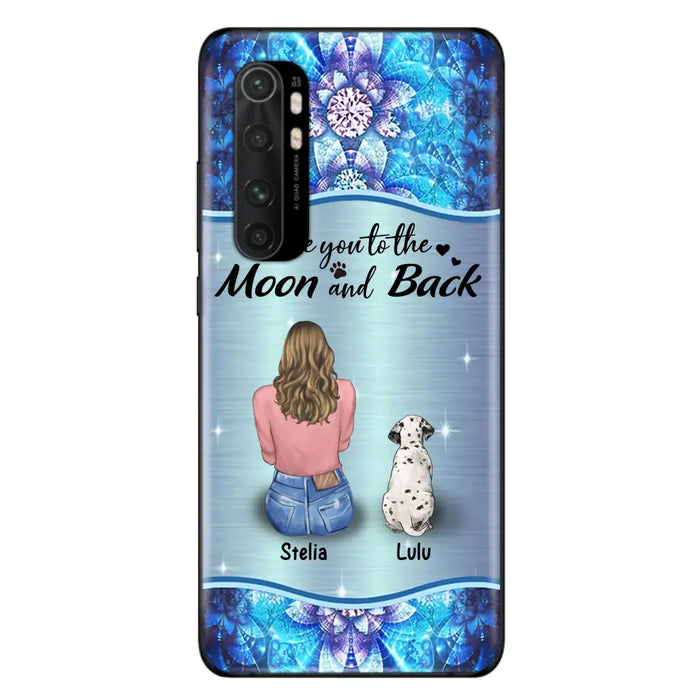 Personalized Dog Mom Phone Case - Upto 4 Dogs -Gift Idea For Dog Owners - I Love You To The Moon And Back - Case For Oppo/Xiaomi/Huawei