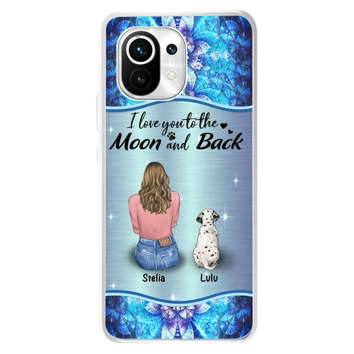 Personalized Dog Mom Phone Case - Upto 4 Dogs -Gift Idea For Dog Owners - I Love You To The Moon And Back - Case For Oppo/Xiaomi/Huawei