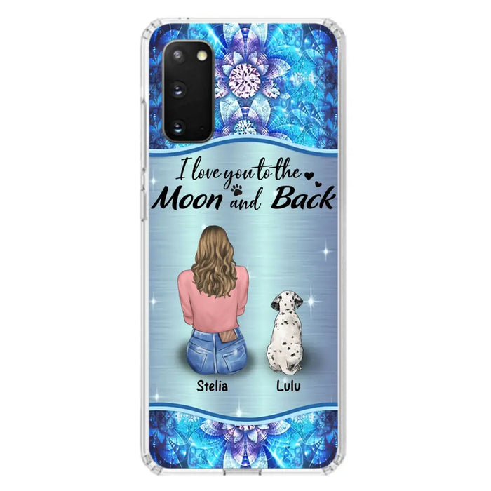 Personalized Dog Mom Phone Case - Upto 4 Dogs -Gift Idea For Dog Owners - I Love You To The Moon And Back - Case For iPhone/Samsung