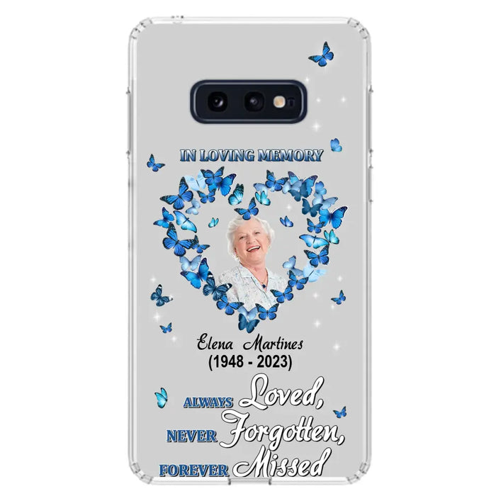 Personalized Memorial Phone Case - Upload Photo - Memorial Gift Idea For Family Member - Always Loved Never Forgotten Forever Missed  - Case For iPhone/Samsung