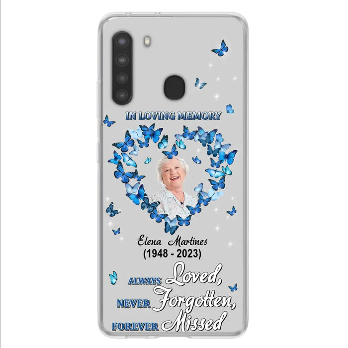 Personalized Memorial Phone Case - Upload Photo - Memorial Gift Idea For Family Member - Always Loved Never Forgotten Forever Missed  - Case For iPhone/Samsung