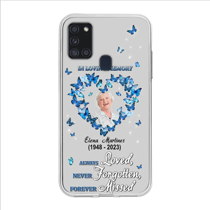 Personalized Memorial Phone Case - Upload Photo - Memorial Gift Idea For Family Member - Always Loved Never Forgotten Forever Missed  - Case For iPhone/Samsung