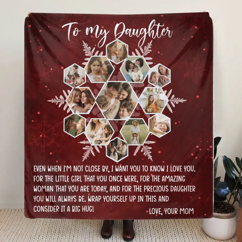 Personalized To My Daughter Photo Quilt/Fleece Throw Blanket - Gift Idea For Daughter - Upload Photo - Consider It A Big Hug