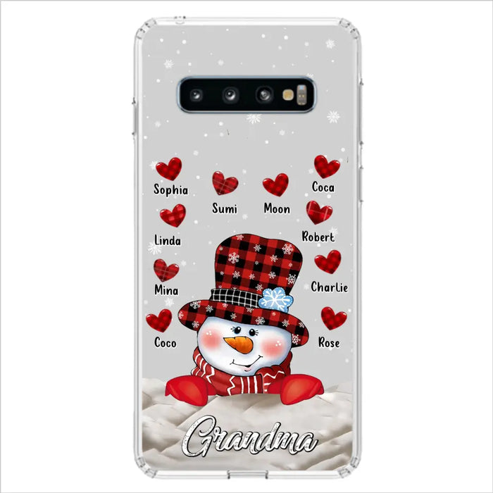 Personalized Snowman Grandma Phone Case - Christmas Gift Idea For Grandma - Up to 10 Kids - Case For iPhone/Samsung