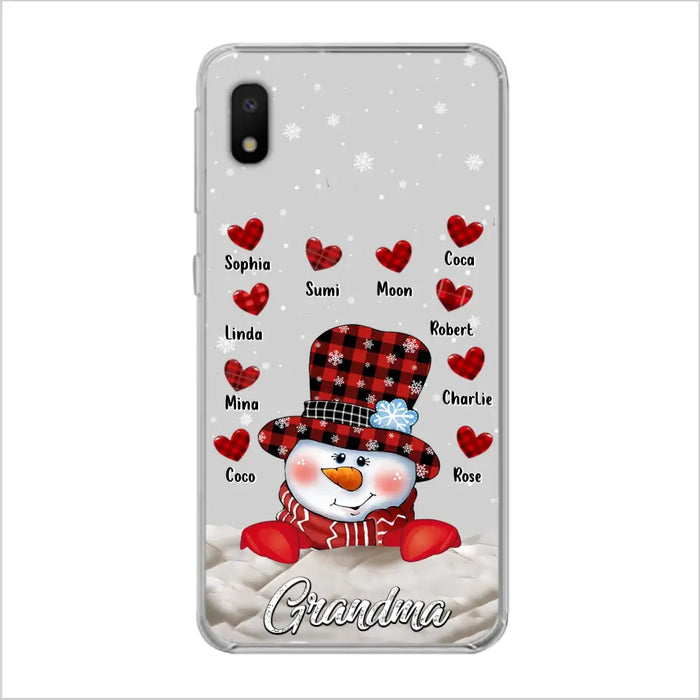 Personalized Snowman Grandma Phone Case - Christmas Gift Idea For Grandma - Up to 10 Kids - Case For iPhone/Samsung