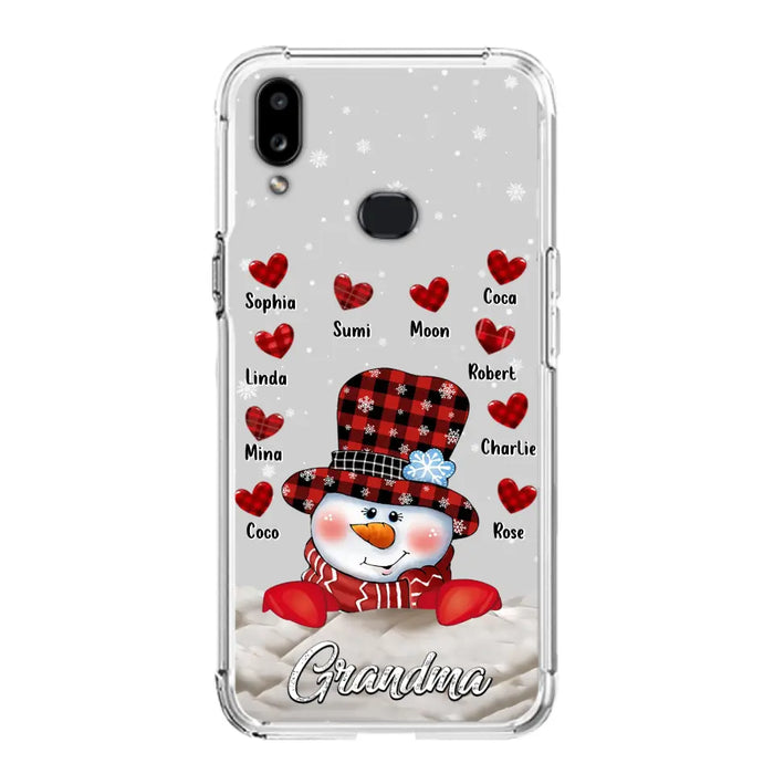 Personalized Snowman Grandma Phone Case - Christmas Gift Idea For Grandma - Up to 10 Kids - Case For iPhone/Samsung