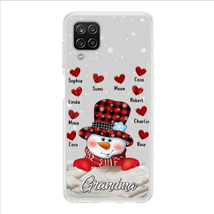 Personalized Snowman Grandma Phone Case - Christmas Gift Idea For Grandma - Up to 10 Kids - Case For iPhone/Samsung