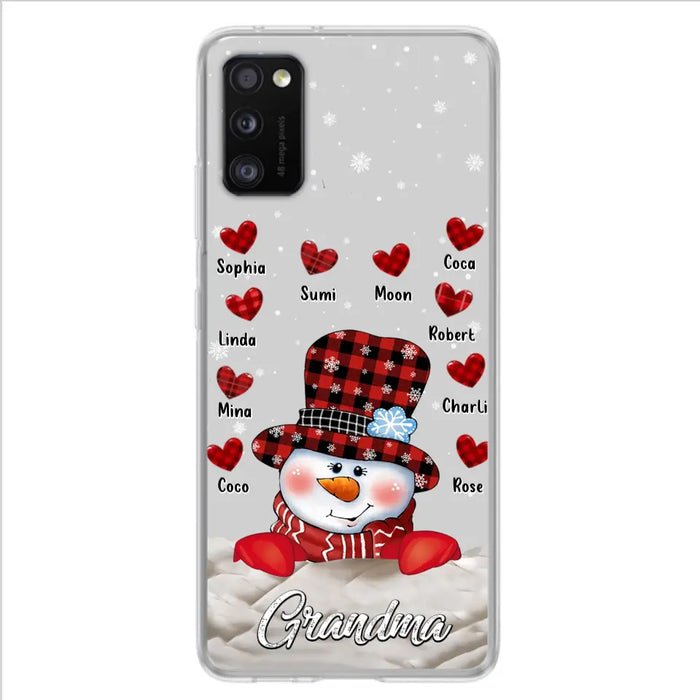 Personalized Snowman Grandma Phone Case - Christmas Gift Idea For Grandma - Up to 10 Kids - Case For iPhone/Samsung