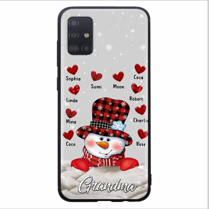 Personalized Snowman Grandma Phone Case - Christmas Gift Idea For Grandma - Up to 10 Kids - Case For iPhone/Samsung