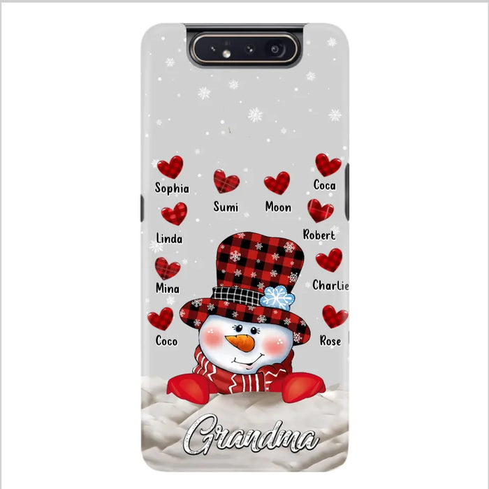 Personalized Snowman Grandma Phone Case - Christmas Gift Idea For Grandma - Up to 10 Kids - Case For iPhone/Samsung