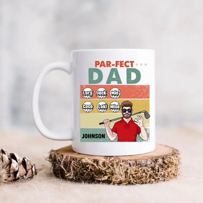 Custom Personalized Golf Grandpa/Dad Coffee Mug - Gift Idea For Grandpa/Father's Day - Par-fect Dad