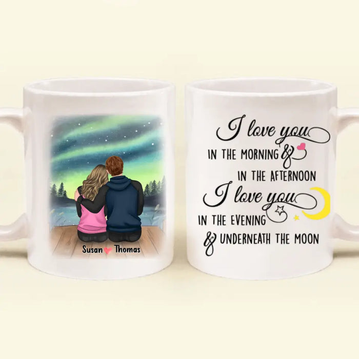 Custom Personalized Couple Coffee Mug - Gifts for Couple Valentines Day - I Love You In The Morning And In The Afternoon - Happy Valentine's