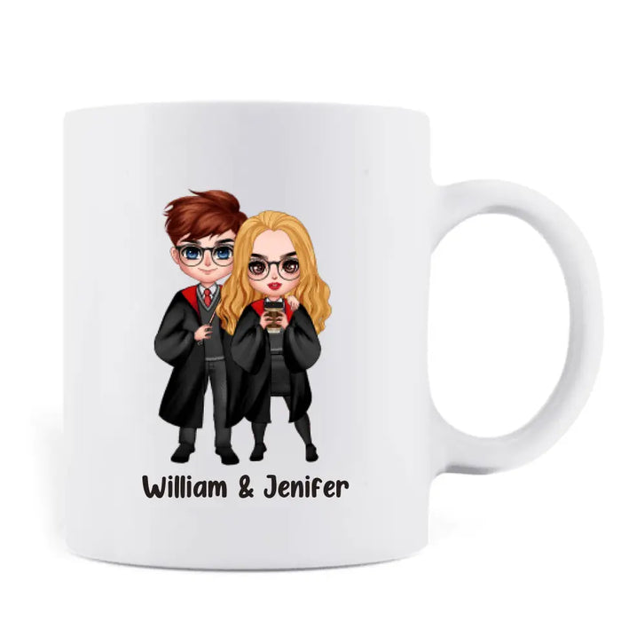 Personalized Custom Couple Mug Coffee - Gifts for Couple Valentines Day - You Make My Wand - Happy Valentine's Day