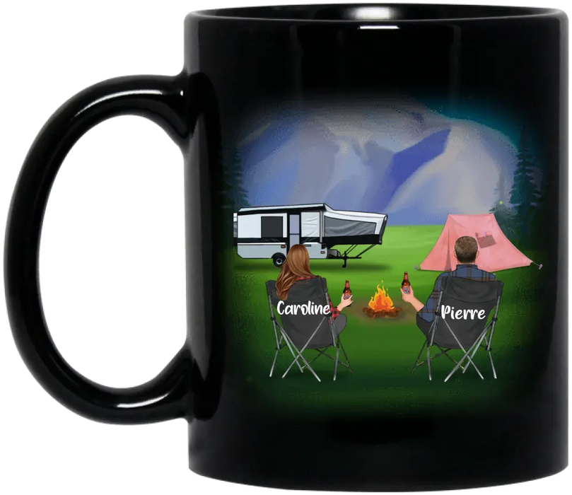 Custom Personalized Camping Couple Coffee Mug - Gift Idea For Couple/ Camping Lover - I Love You Forever And Always