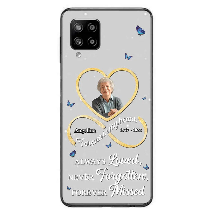 Custom Personalized Memorial Wing Heart Phone Case - Memorial Gift Idea For Family - Case For iPhone/Samsung - Always Loved Never Forgotten Forever Missed