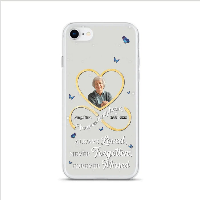 Custom Personalized Memorial Wing Heart Phone Case - Memorial Gift Idea For Family - Case For iPhone/Samsung - Always Loved Never Forgotten Forever Missed