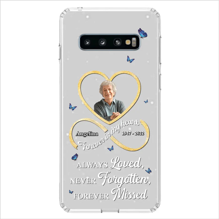 Custom Personalized Memorial Wing Heart Phone Case - Memorial Gift Idea For Family - Case For iPhone/Samsung - Always Loved Never Forgotten Forever Missed