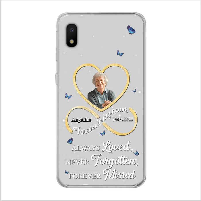 Custom Personalized Memorial Wing Heart Phone Case - Memorial Gift Idea For Family - Case For iPhone/Samsung - Always Loved Never Forgotten Forever Missed