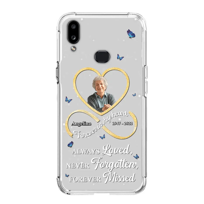 Custom Personalized Memorial Wing Heart Phone Case - Memorial Gift Idea For Family - Case For iPhone/Samsung - Always Loved Never Forgotten Forever Missed