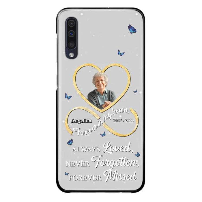 Custom Personalized Memorial Wing Heart Phone Case - Memorial Gift Idea For Family - Case For iPhone/Samsung - Always Loved Never Forgotten Forever Missed