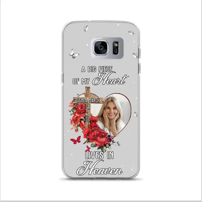 Custom Personalized Memorial Phone Case - Memorial Gift Idea For Family - Case For iPhone/Samsung - The Moment Your Heart Stopped Mine Changed Forever