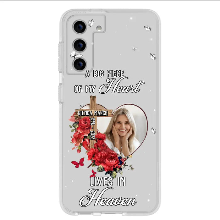 Custom Personalized Memorial Phone Case - Memorial Gift Idea For Family - Case For iPhone/Samsung - The Moment Your Heart Stopped Mine Changed Forever